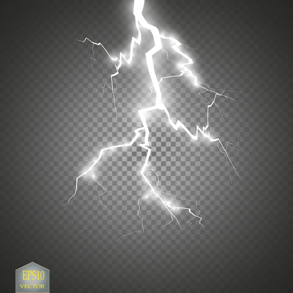 Conjunto Relámpagos Tormenta Relámpagos Efectos Iluminación Mágicos Brillantes Ilustración Vectorial — Archivo Imágenes Vectoriales