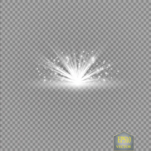 Prêt Étoile Brillante Les Particules Soleil Les Étincelles Avec Effet — Image vectorielle