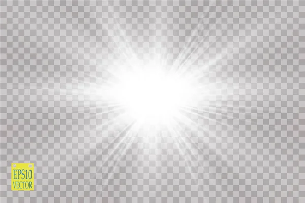 光の効果だ 透明な背景に輝きでスターバースト ベクトルイラスト — ストックベクタ