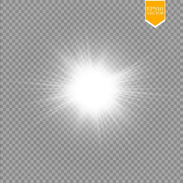 Effet Lumineux Starburst Avec Des Étincelles Sur Fond Transparent Illustration — Image vectorielle