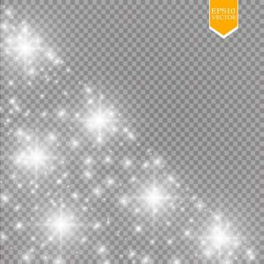 Parlak ışık efekti. Vektör çizimi. Noel flaşı kavramı. 10 saniye.