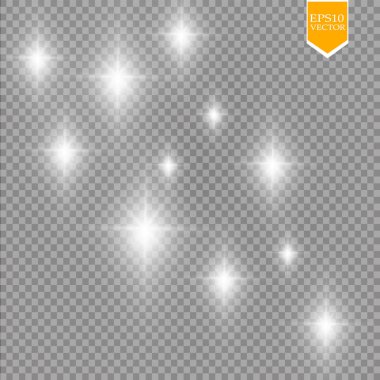 Parlak ışık efekti. Vektör çizimi. Noel flaşı kavramı. 10 saniye.