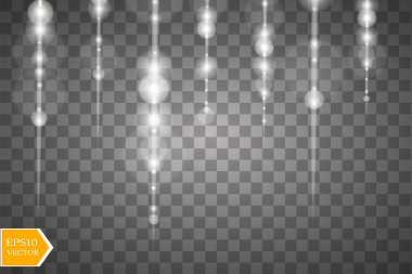 Işık efektleri parlayan satırıyla. Siyah şeffaf arka plan üzerinde izole. Vektör çizim, eps 10.