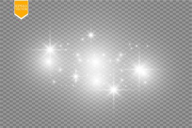 Parlak ışık efekti. Vektör çizimi. Noel flaşı kavramı. 10 saniye.