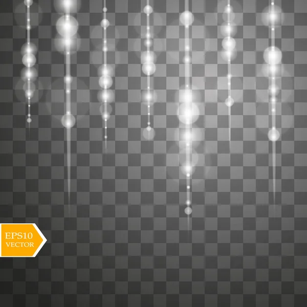 Leuchtende Linie Mit Lichteffekten Isoliert Auf Schwarzem Transparentem Hintergrund Vektor — Stockvektor
