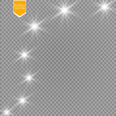 Parlak ışık efekti. Vektör çizimi. Noel flaşı kavramı. 10 saniye.