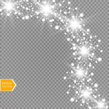 Parlak ışık efekti. Vektör çizimi. Noel flaşı kavramı. 10 saniye.