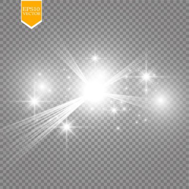 Parlak ışık efekti. Vektör çizimi. Noel flaşı kavramı. 10 saniye.