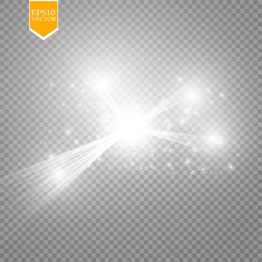 Parlak ışık efekti. Vektör çizimi. Noel flaşı kavramı. 10 saniye.