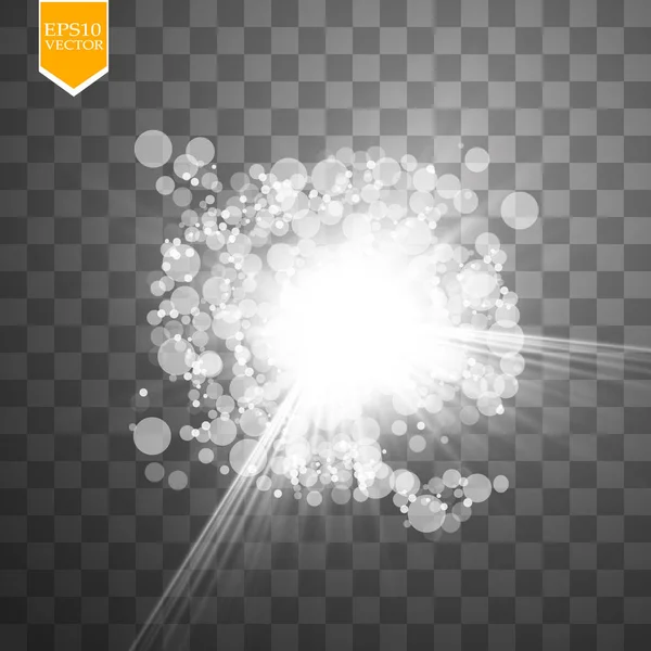 Explosión Efecto Bokeh Blanco Abstracto Con Chispas Diseño Moderno Explosión — Vector de stock