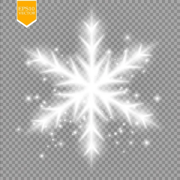 Copo Nieve Blanco Brillante Con Brillo Aislado Sobre Fondo Transparente — Vector de stock