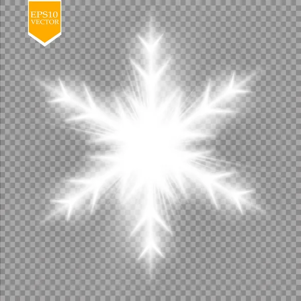 Copo Nieve Blanco Brillante Con Brillo Aislado Sobre Fondo Transparente — Vector de stock