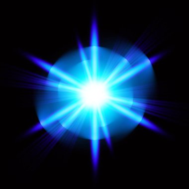 Siyah arka plan üzerine hafif dijital yıldız. Vektör.