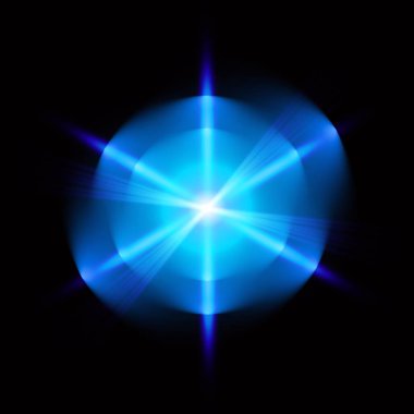 Siyah arka plan üzerine hafif dijital yıldız. Vektör.