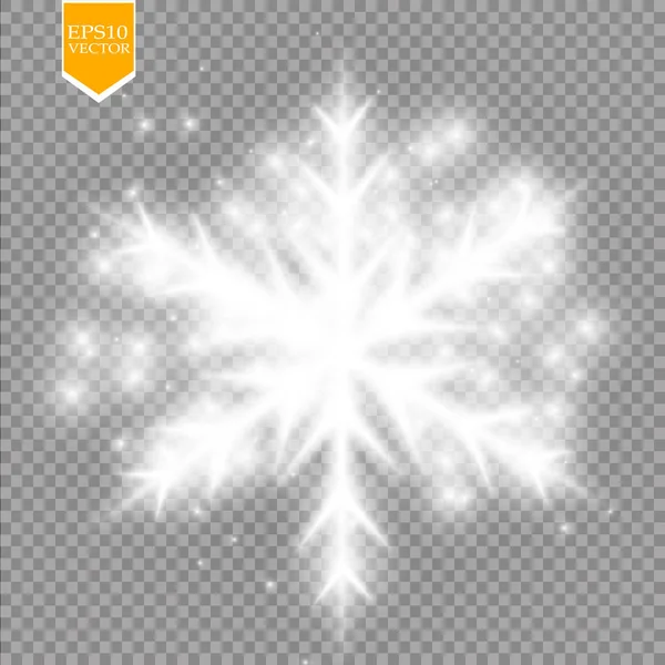 Copo Nieve Blanco Brillante Con Brillo Aislado Sobre Fondo Transparente — Vector de stock