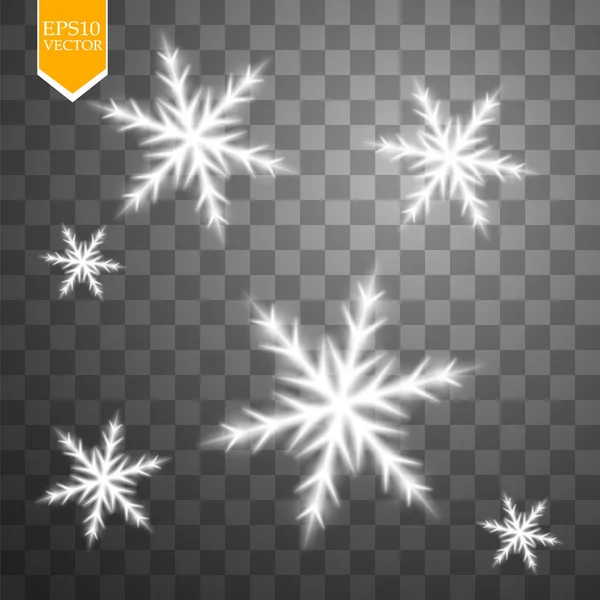 Copo Nieve Blanco Brillante Con Brillo Aislado Sobre Fondo Transparente — Vector de stock