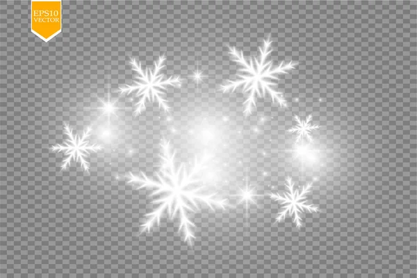 Copo Nieve Blanco Brillante Con Brillo Aislado Sobre Fondo Transparente — Vector de stock