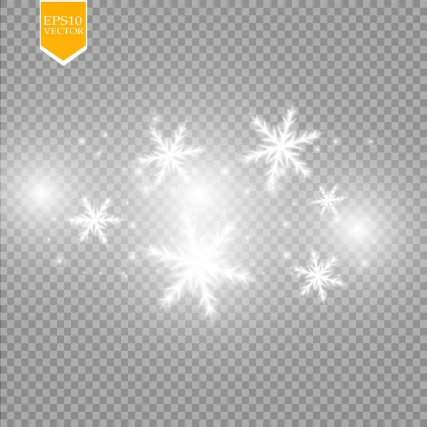 Copo Nieve Blanco Brillante Con Brillo Aislado Sobre Fondo Transparente — Vector de stock