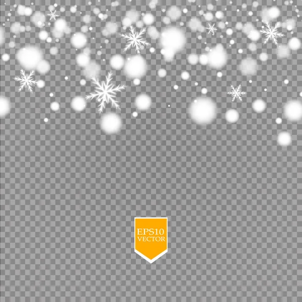 Copo Nieve Blanco Brillante Con Brillo Aislado Sobre Fondo Transparente — Vector de stock