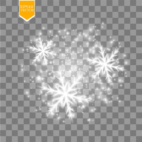 Copo Nieve Blanco Brillante Con Brillo Aislado Sobre Fondo Transparente — Vector de stock