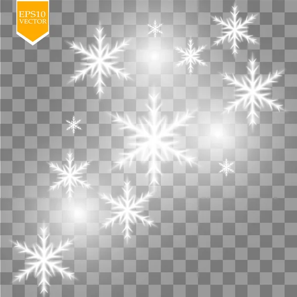 Copo Nieve Blanco Brillante Con Brillo Aislado Sobre Fondo Transparente — Vector de stock