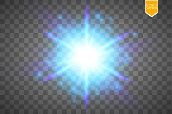 Licht Digitale Ster Transparante Achtergrond Vector — Stockvector