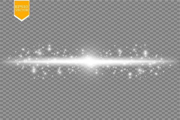 輝く光の効果の線です 黒透明の背景上に分離 ベクトル図 Eps — ストックベクタ