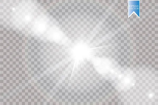 Efecto Luz Destello Lente Especial Luz Solar Transparente Vectorial Sol — Vector de stock