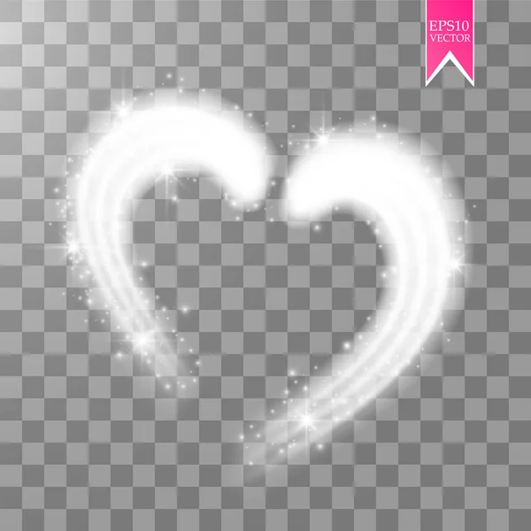 Vector Illustration Valentine Day Card Design Website Banner Shiny Heart — Stock Vector