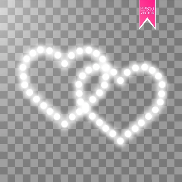 Heart Lamps Transparent Background Valentines Day Card Heart Inscription Love — Stock Vector