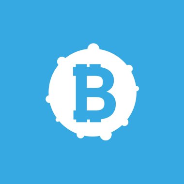 Bitcoin işareti simgesi Internet para için. Web projeleri veya mobil uygulamalar kullanılarak kripto para birimi simgesi ve sikke resim. Blockchain güvenli cryptocurrency dayalı. Vektör