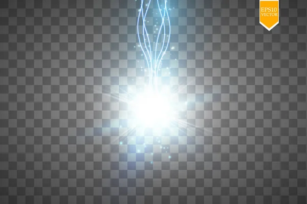 Gloeien Geïsoleerde Blauw Transparant Effect Lens Flare Explosie Glitter Lijn — Stockvector