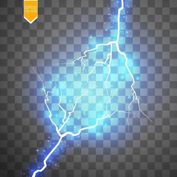 추상적 에너지 충격파는 불꽃과 효과를 시킨다 Vector Glow Power Lightning — 스톡 벡터