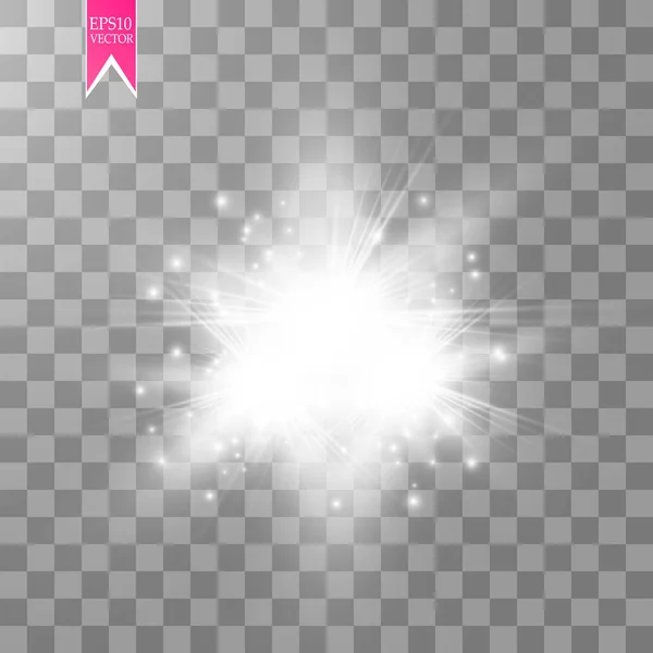 Ljus Transparent Bakgrund Magiskt Koncept Vektor Vit Glitter Våg Abstrakt — Stock vektor
