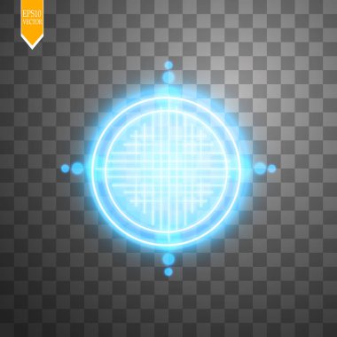 Neon Hedef izole edildi. Oyun Arayüzü Elementi. Vektör