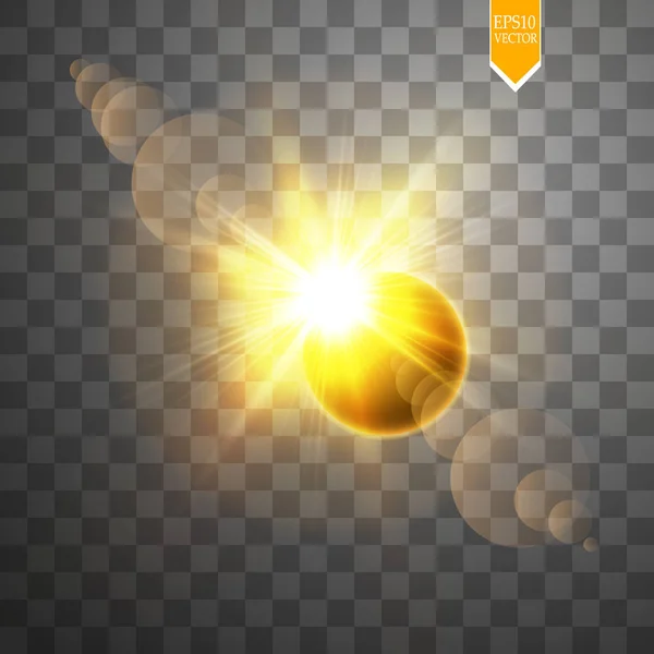 Illustration Vectorielle Éclipse Solaire Totale Sur Fond Transparent Éclipse Soleil — Image vectorielle