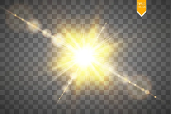 Vector Transparent Sunlight Special Lens Flare Light Effect Sun Flash — Stock Vector