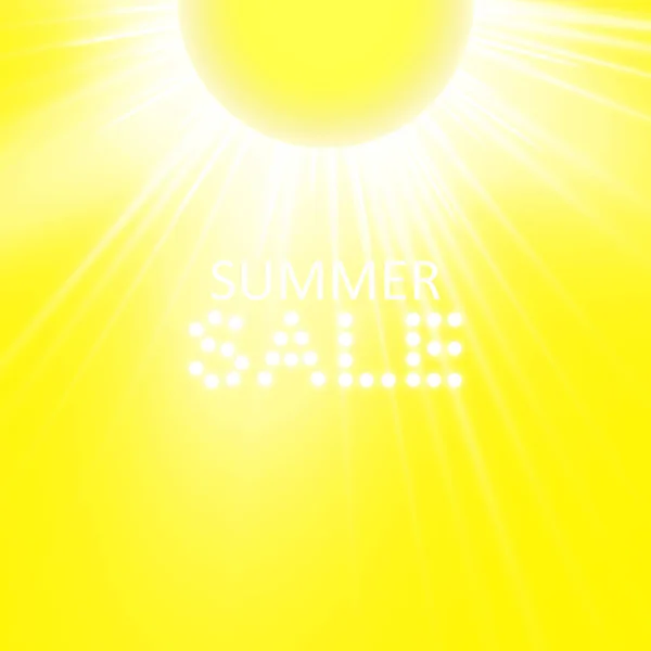 超级夏季销售横幅与太阳的黄色背景 商业季节性购物概念 — 图库矢量图片
