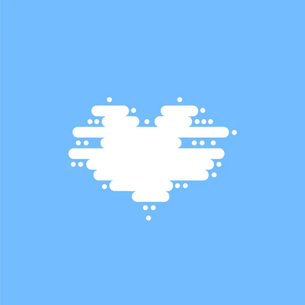 Blue Sky White Clouds Shape Heart Vector Illustration — Stock Vector