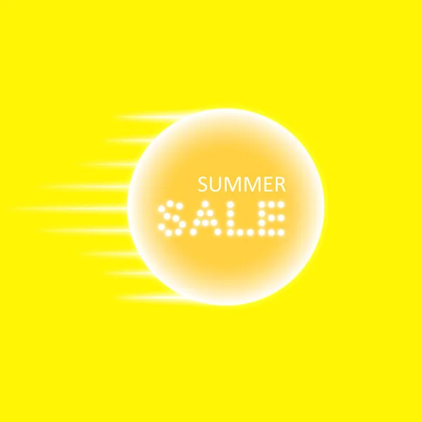 Summer Sale Speed Lines Glowing Neon Sign Transparent Background Light — Stock Vector