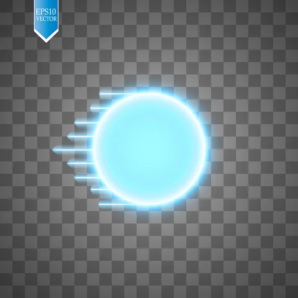 透明な背景にスピードグローラインを持つブルーエネルギーリング 任意のオブジェクトの中心に自由領域を持つ概念ベクトル設計 ベクトル — ストックベクタ