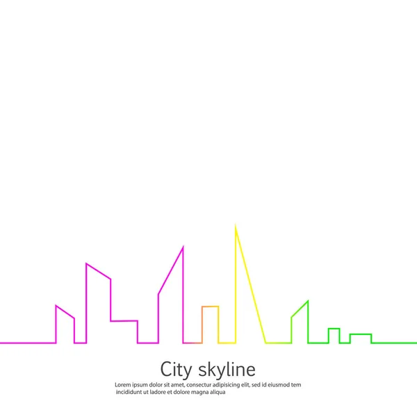 Силуэт Города Плоском Стиле Современный Городской Пейзаж Векторные Иллюстрации Городские — стоковый вектор