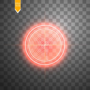 Neon Hedef izole edildi. Oyun Arayüzü Elementi. Vektör