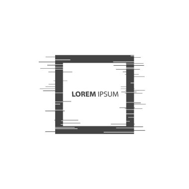 Vektör aksaklık çerçeveleri ayarlayın. Geometrik şekiller distorsiyon etkisi ile. Vektör çizim.