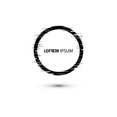 Vektör aksaklık çerçeveleri ayarlayın. Geometrik şekiller distorsiyon etkisi ile. Vektör çizim.