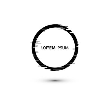 Vektör aksaklık çerçeveleri ayarlayın. Geometrik şekiller distorsiyon etkisi ile. Vektör çizim.