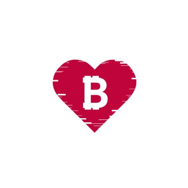 Bitcoin para hızlı hızlı hareket çizgileri ve aksaklık kalp.