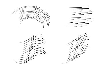 İzole hız çizgileri. Tasarımınızı hareketi etkisi. Saydam bir arka plan üzerinde siyah çizgiler. Uçan particles.vector resimde. İleri hareketi.