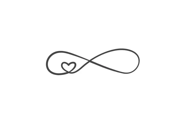 Icono Premium Sobre Fondo Blanco Signo Infinito Icono Del Corazón — Vector de stock