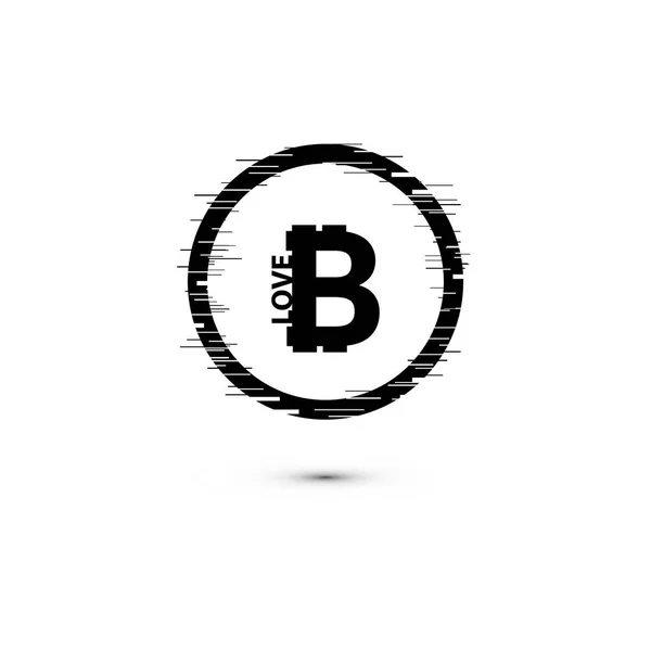 Bitcoin Coin Mit Schnellen Bewegungslinien Und Glitch Frames Geometrische Formen — Stockvektor